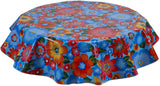 Freckled Sage Round Tablecloth Betty's Bunch Light Blue