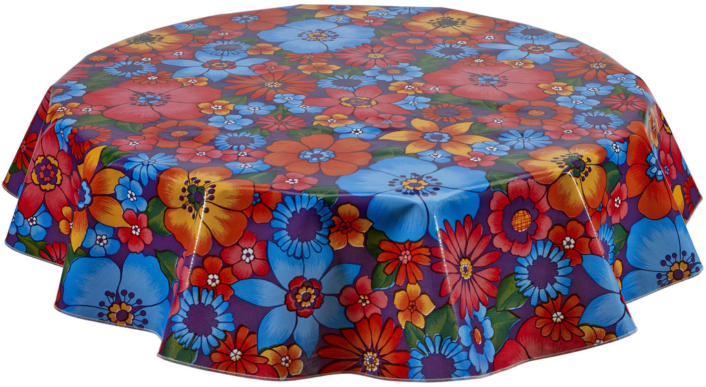 Freckled Sage Round Tablecloth Betty's Bunch Purple