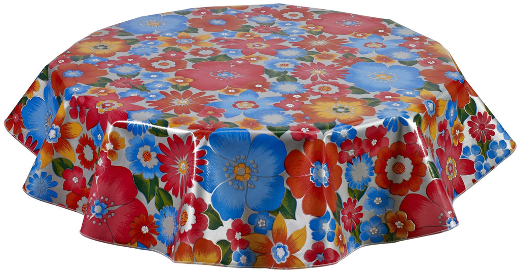 Freckled Sage Round Tablecloth Betty's Bunch Silver