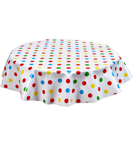 Freckled Sage Round Tablecloth Big Dot Red