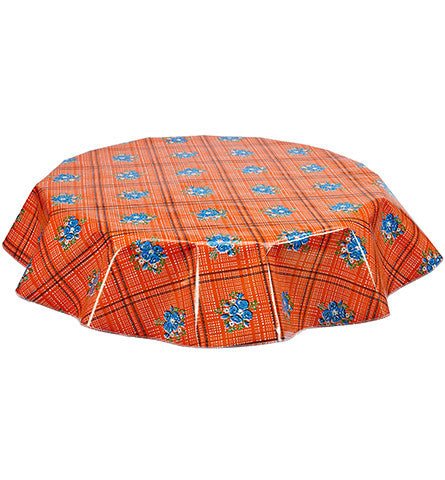 Freckled Sage Round Tablecloth Bouquet Orange