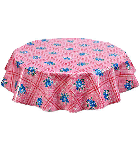 Freckled Sage Round Tablecloth Bouquet Pink