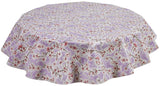 Round Oilcloth Tablecloth in Cherry Blossom Lavender