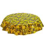 Freckled Sage Round Tablecloth Day of Dead Black on Yellow