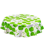 Freckled Sage Round Oilcloth Tablecloth Mod Apple Green