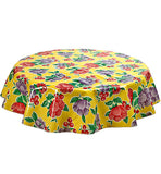 Freckled Sage Round Oilcloth Tablecloth Poppy Yellow