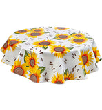 Freckled Sage Round Oilcloth Tablecloth Sunflower