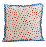 Freckled Sage Oilcloth Pillow Dot Red