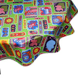 FreckledSage.com Round Menagerie Lime Oilcloth Tablecloth
