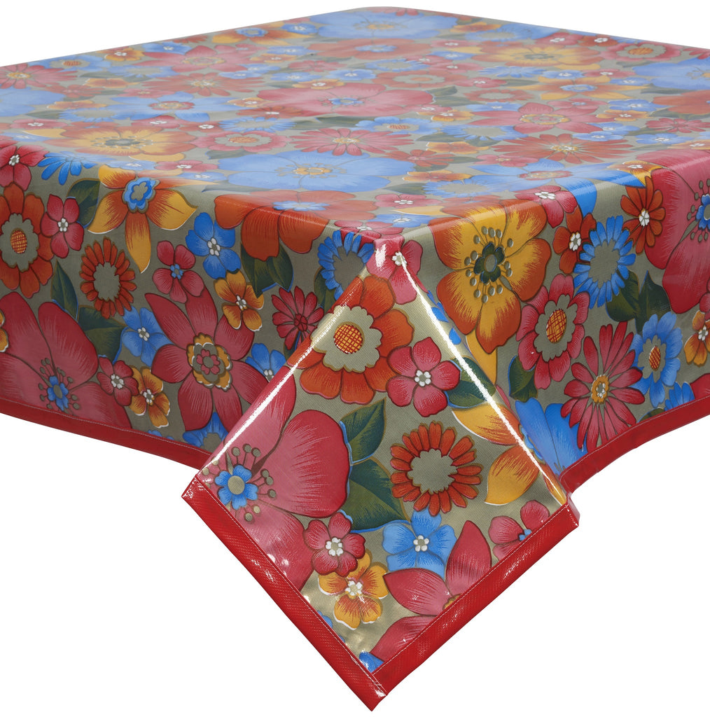 Freckled Sage Oilcloth Tablecloth Betty's Bunch Gold