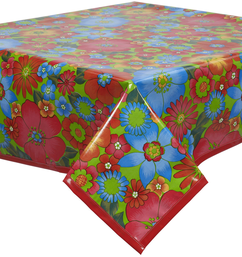 Freckled Sage Oilcloth Tablecloth Betty's Bunch Lime