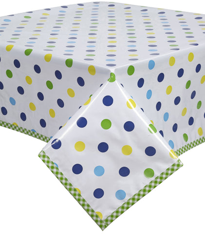 Freckled Sage Oilcloth Tablecloth Big Dot Navy