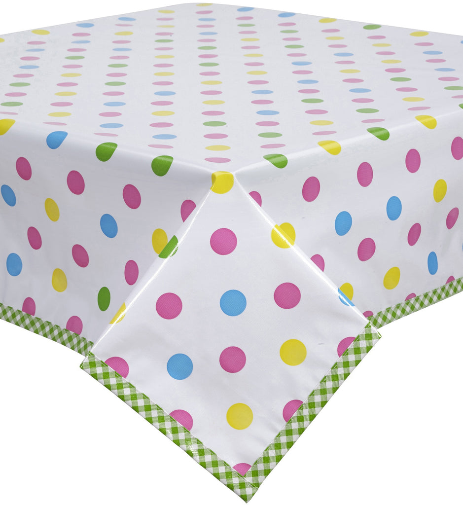 Freckled Sage Oilcloth Tablecloth Big Dot Pink