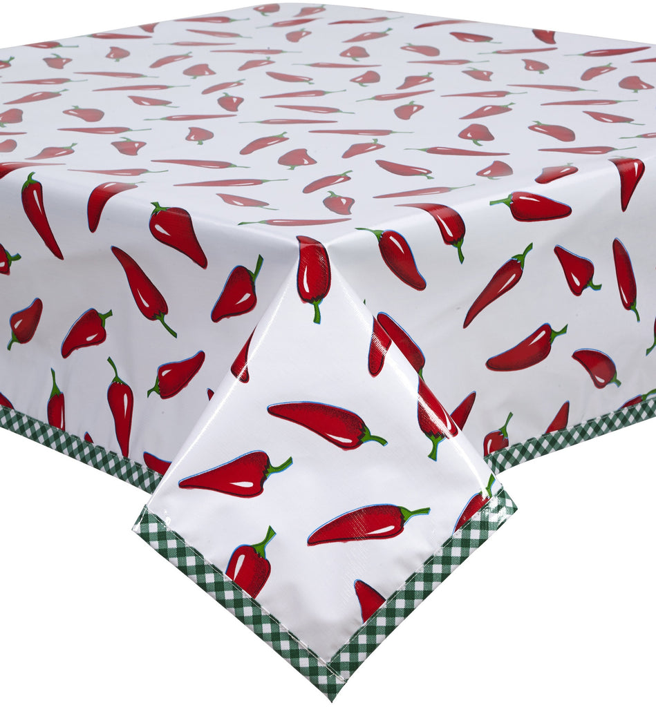 Freckled Sage Oilcloth Tablecloth Chili Peppers