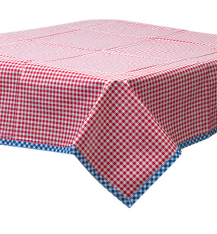 Freckled Sage Oilcloth Tablecloth Red Gingham