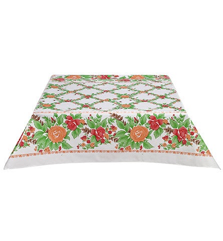 Rose Vine Orange Oilcloth Tablecloth