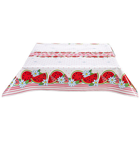 Watermelon Pink Oilcloth Tablecloth