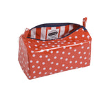 Freckled Sage Oilcloth Travel Bag Dot White on Red