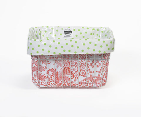 Freckled Sage Oilcloth Bike Basket Liner Toile Orange