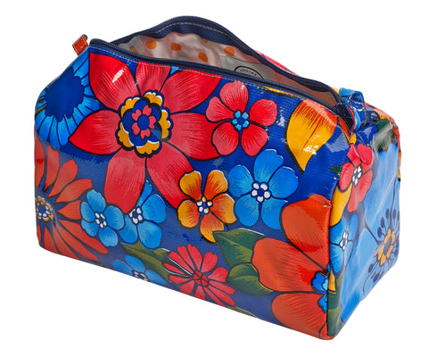 Freckled Sage Oilcloth Travel Bag Betty's Bunch Blue