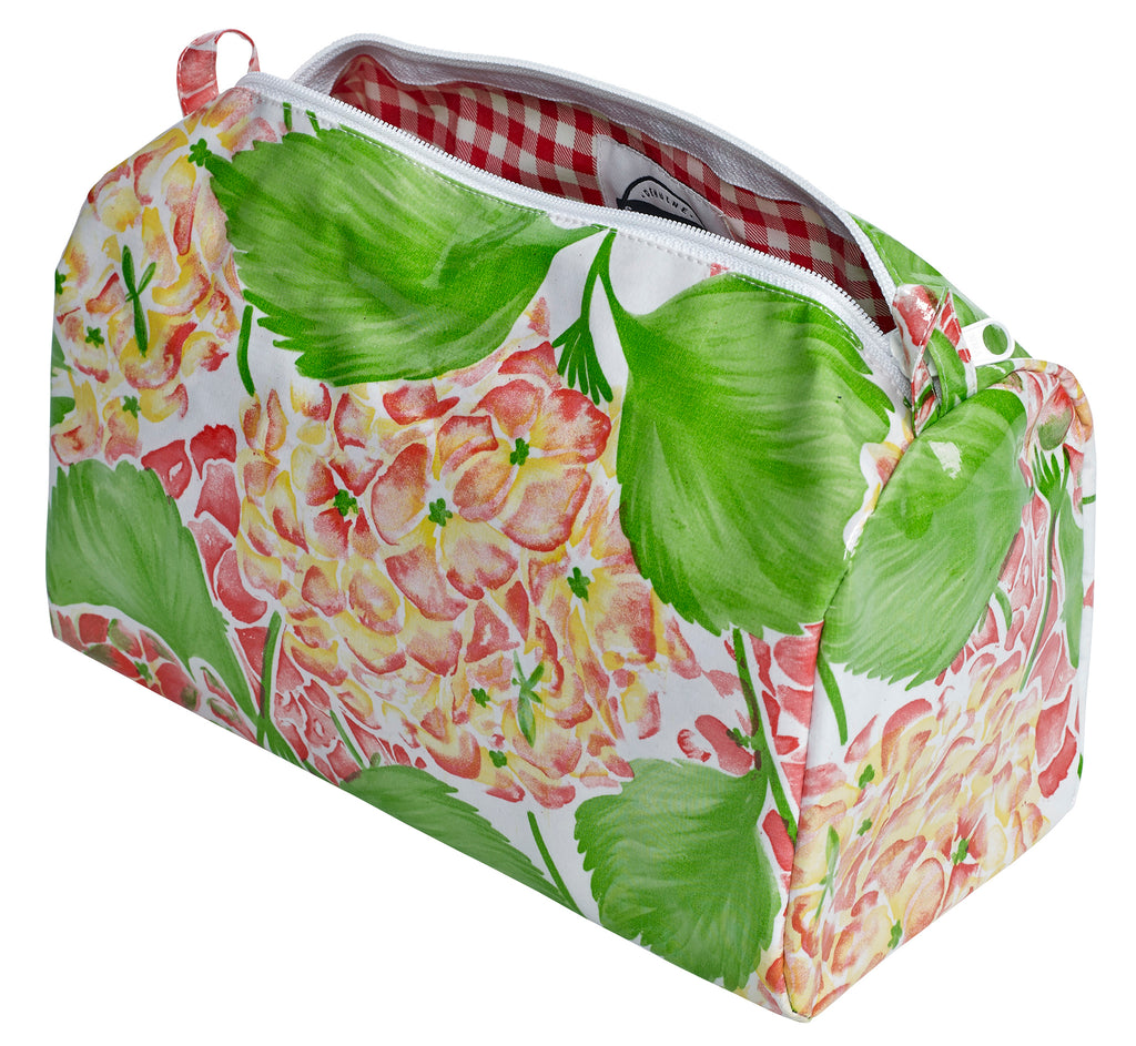 Freckled Sage Oilcloth Travel Bag Hydrangea