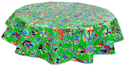 Freckled Sage Round Tablecloth Animal Wonderland Lime