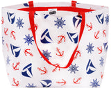 Freckled Sage Extra Large Oilcloth Tote in Nautical Navy