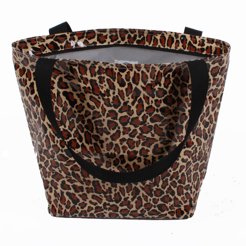 Freckled Sage Silver Lined Tote Leopard