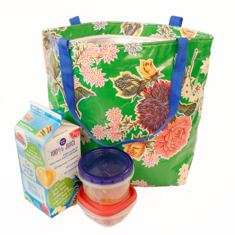 Freckled Sage Silver Lined Tote Mum Green