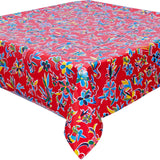 59 x 70 Animal Wonderland Red Oilcloth Tablecloths