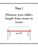 Custom Rectangular Tablecloth Wider than 48" & up to 120" Long