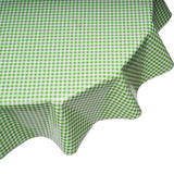 freckled sage lime gingham round oilcloth tablecloth