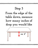 Custom Rectangular Tablecloth Wider than 48" & up to 120" Long