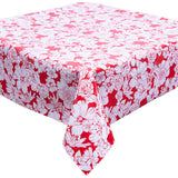 Chelsea Flowers on Red Oilcloth Tablecloth