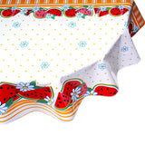 freckled sage round watermelon orange oilcloth tablecloth