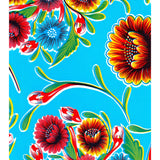 bloom light blue oilcloth swatch