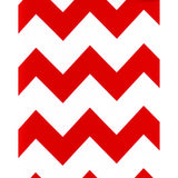 Round Oilcloth Tablecloth in Chevron Red