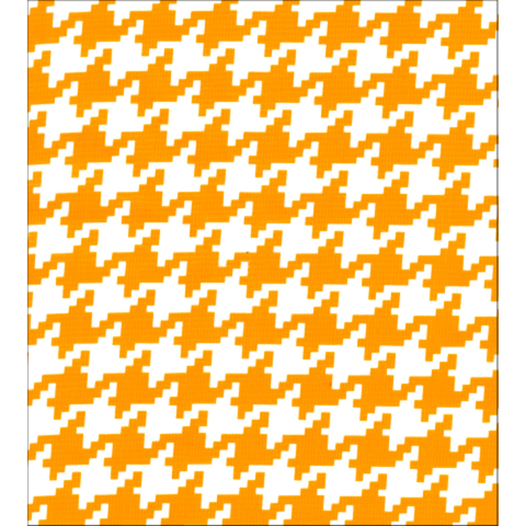 houndstooth orange oilcloth fabric swatch