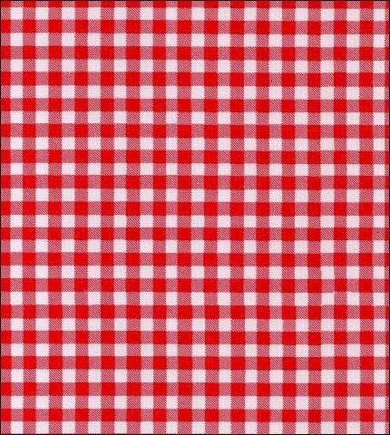 55x70 Gingham Red Oilcloth Tablecloths with Merrow Finish