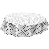 round dot black oilcloth tablecloth