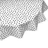 round dot black oilcloth tablecloth