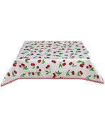 Freckled Sage Oilcloth Tablecloth Cherry White