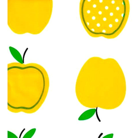 Apples and Dots Yellow Oilcloth Tablecloths