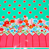 backyard aqua oilcloth swatch