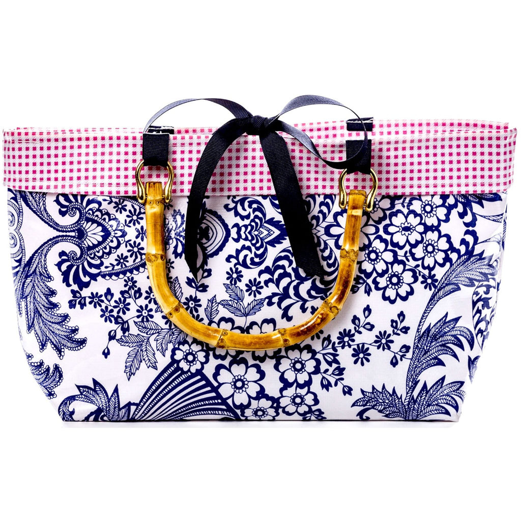Oilcloth Handbags with Bamboo Handles