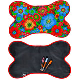 betty's bunch lime green / chalk fabric reversible oilcloth dog mat