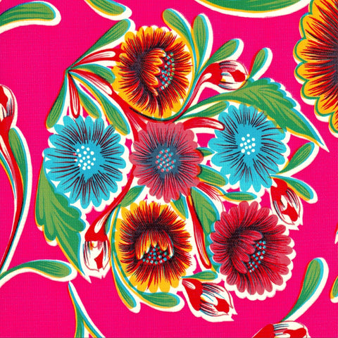 Bloom Pink Oilcloth Tablecloths