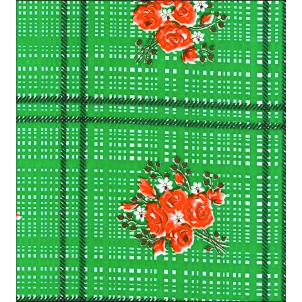 freckled sage bouquet green oilcloth swatch