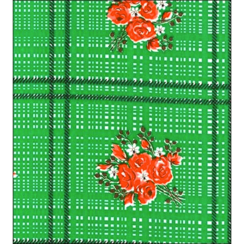 bouquet green oilcloth swatch
