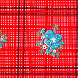 bouquet red oilcloth swatch